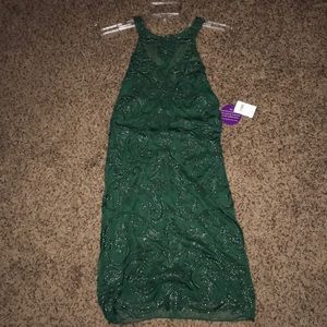 Emerald Green Formal Mini Dress